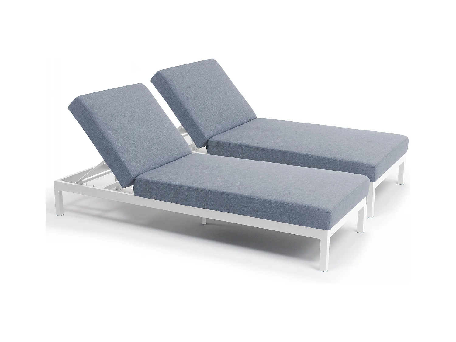 Lot de 2 bains de soleil en aluminium blanc - Galapagos