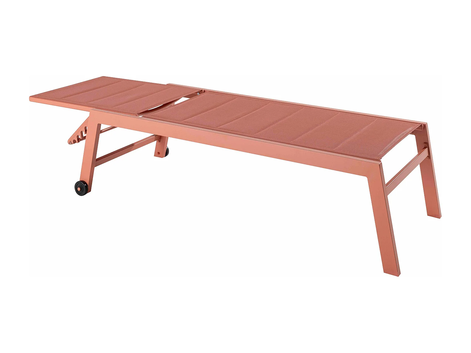 Lot de 2 bains de soleil en aluminium et textilène argile - Noumea