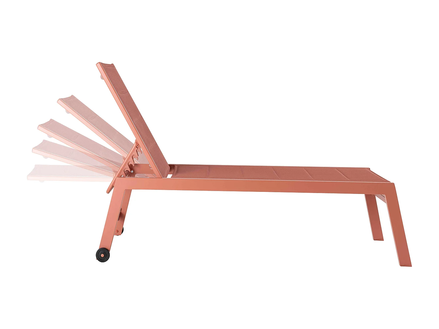 Lot de 2 bains de soleil en aluminium et textilène argile - Noumea