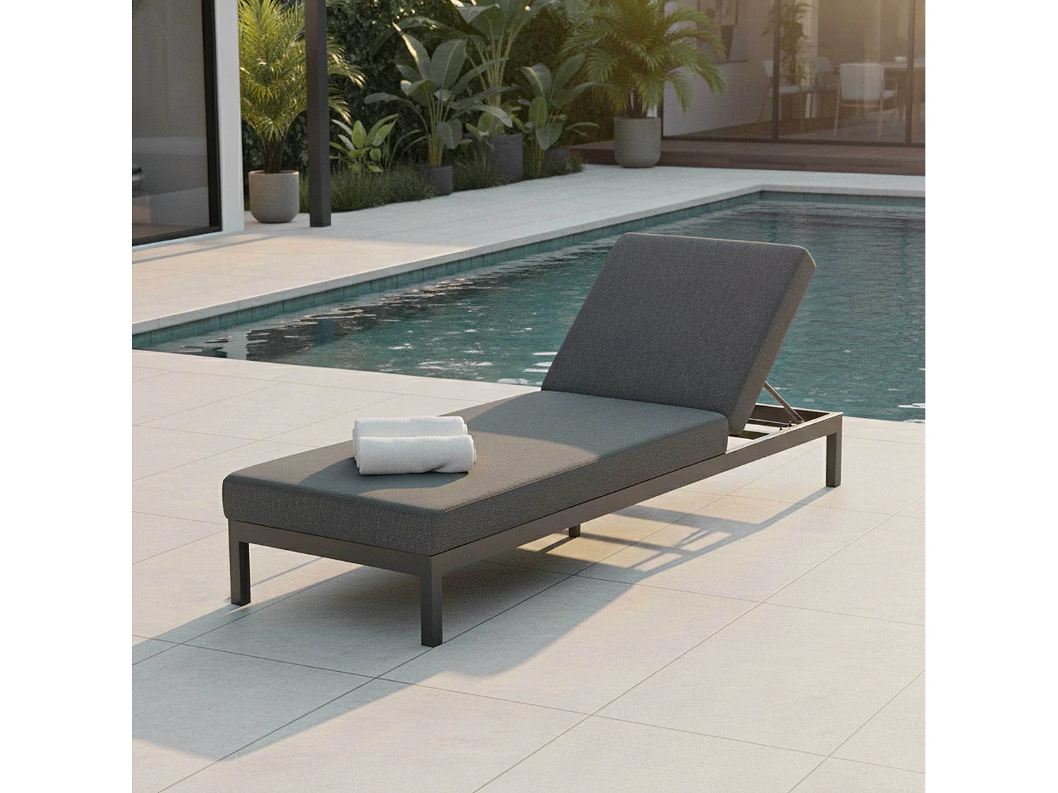 Bain de soleil en aluminium gris - Galapagos
