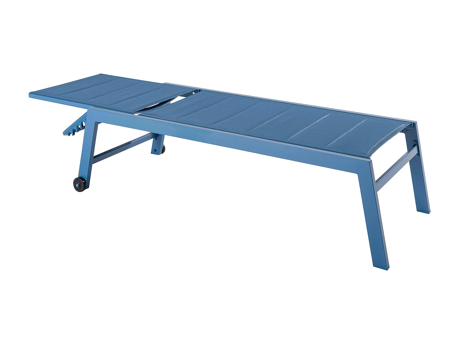 Lot de 2 bains de soleil en aluminium et textilène bleu pacifique - Noumea