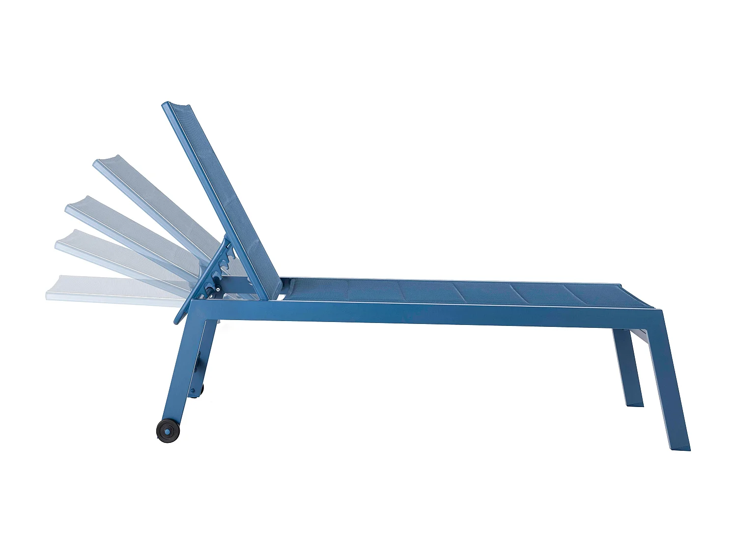 Lot de 2 bains de soleil en aluminium et textilène bleu pacifique - Noumea