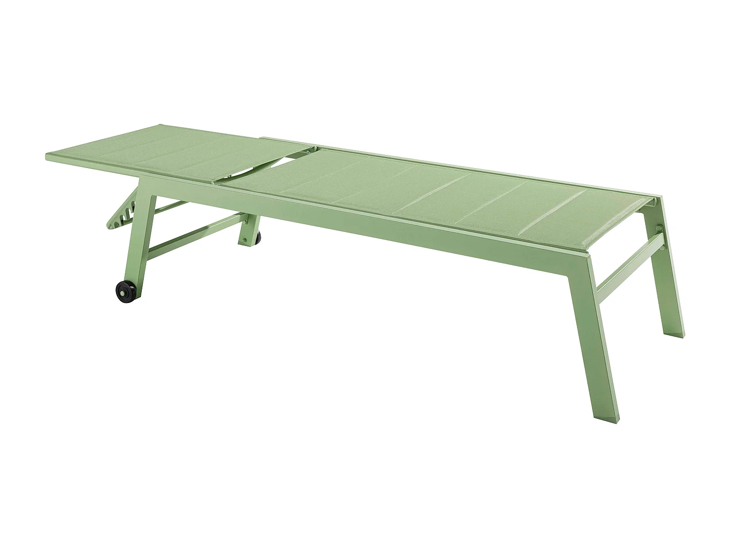 Lot de 2 bains de soleil en aluminium et textilène vert cactus - Noumea