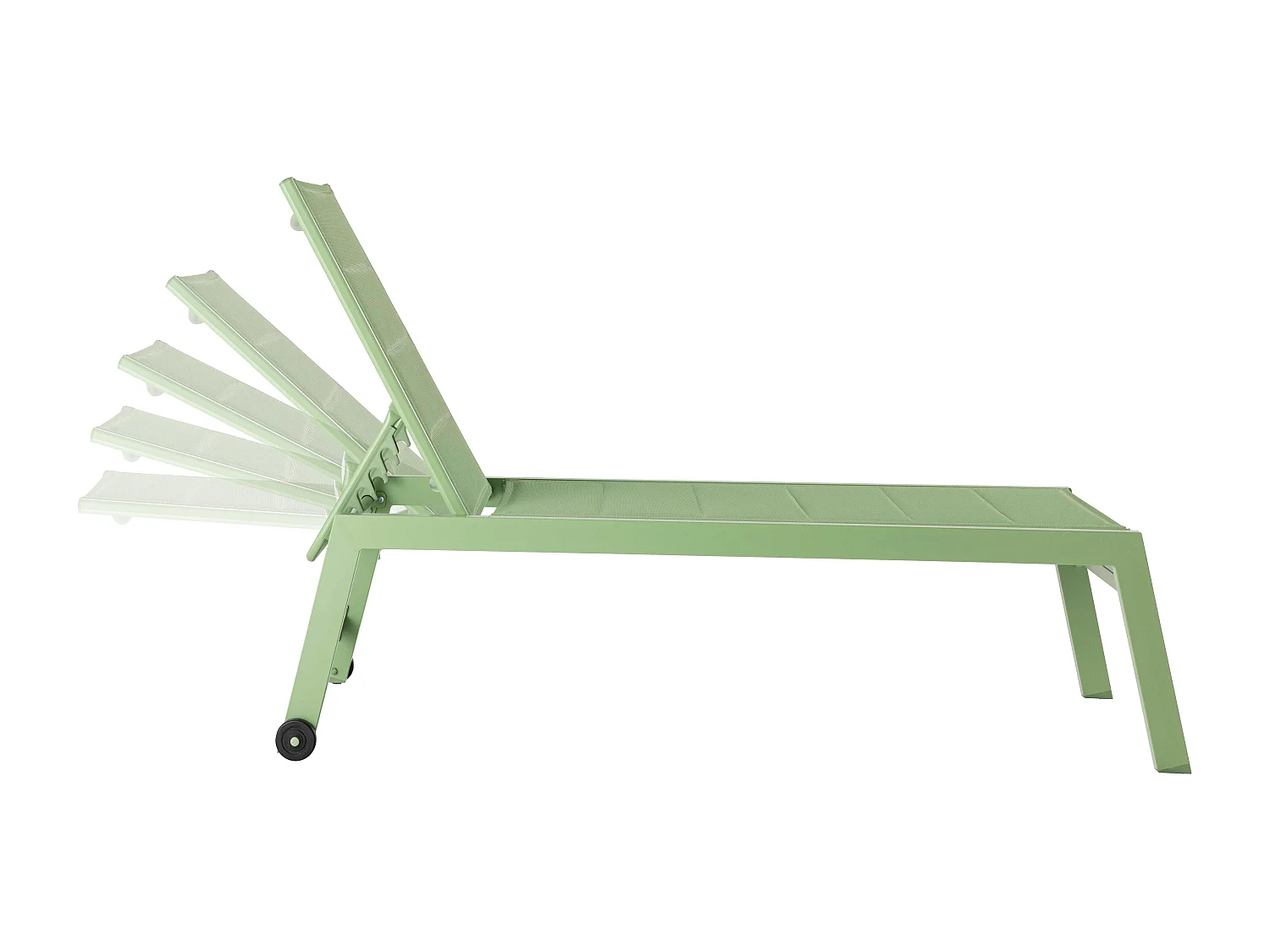 Lot de 2 bains de soleil en aluminium et textilène vert cactus - Noumea