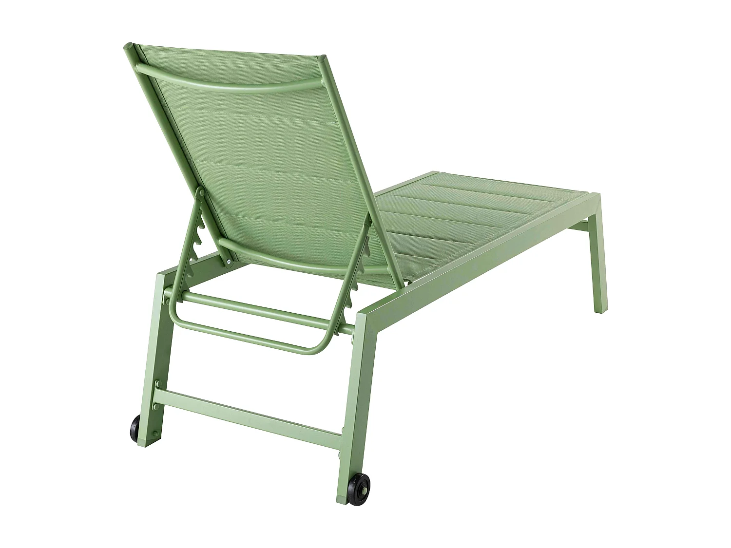 Lot de 2 bains de soleil en aluminium et textilène vert cactus - Noumea