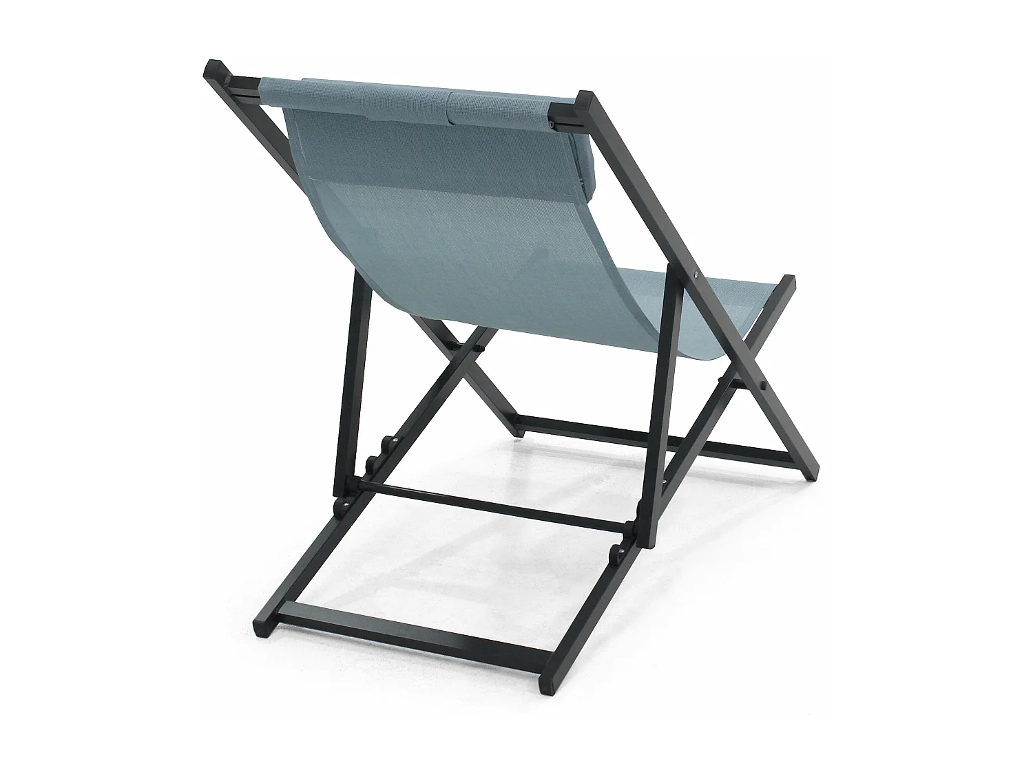 Lot de 2 transats en aluminium bleu