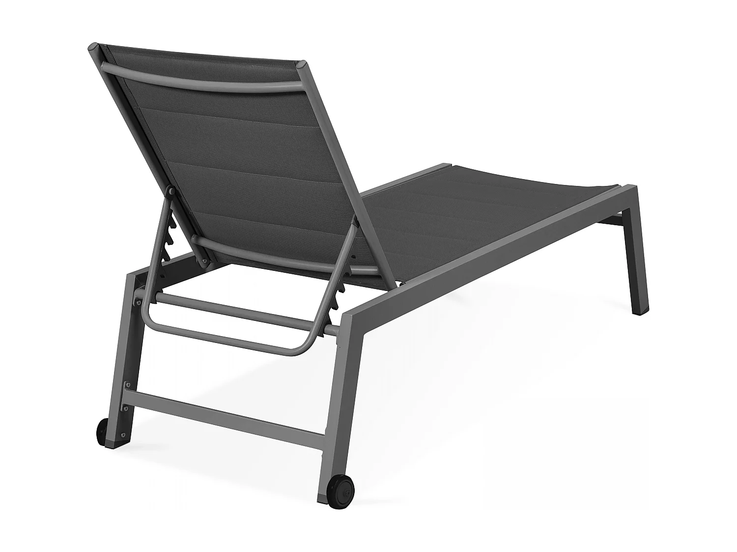 Lot de 2 bains de soleil en aluminium gris - Nouméa