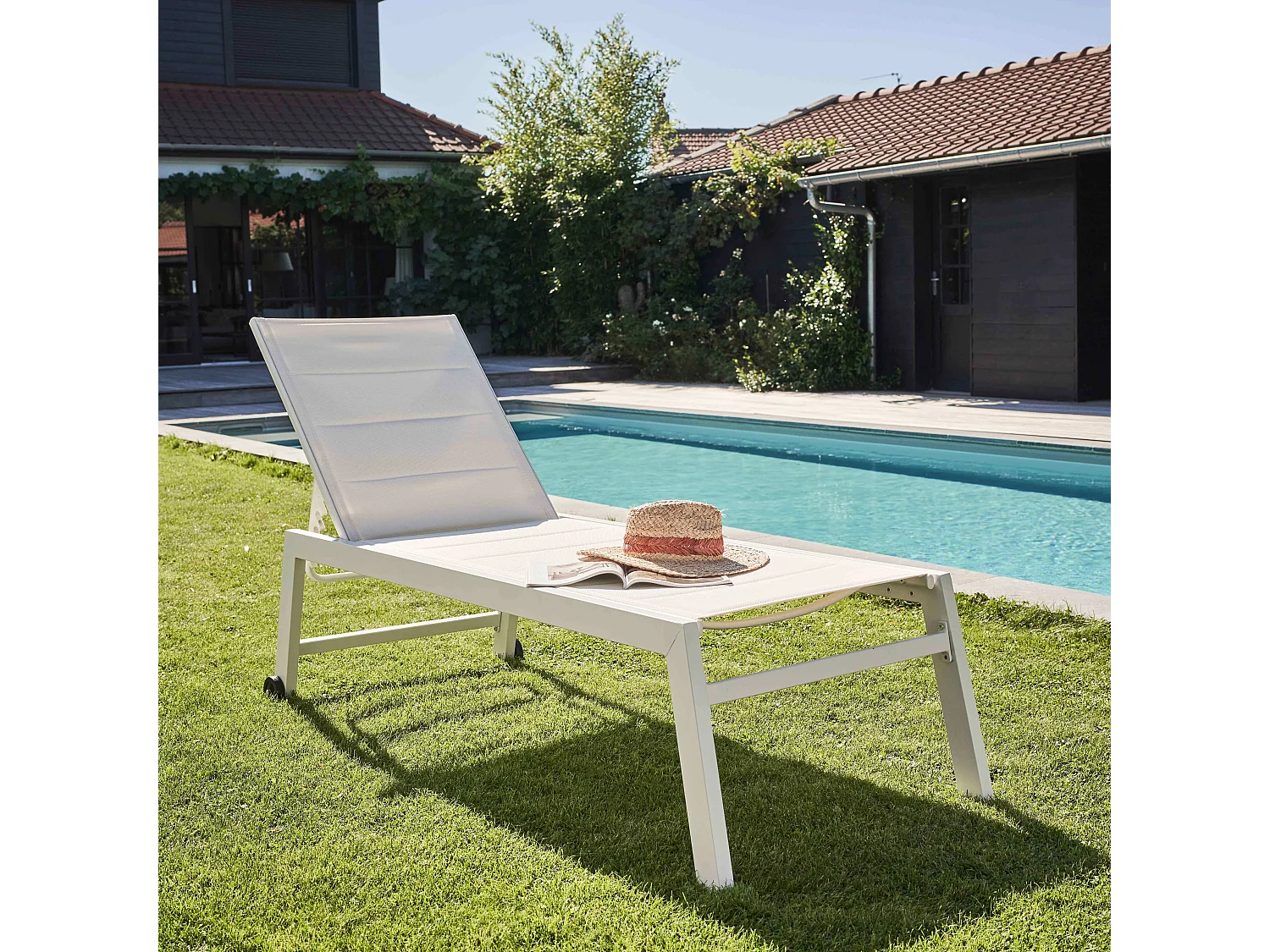 Lot de 2 bains de soleil en aluminium blanc - Nouméa