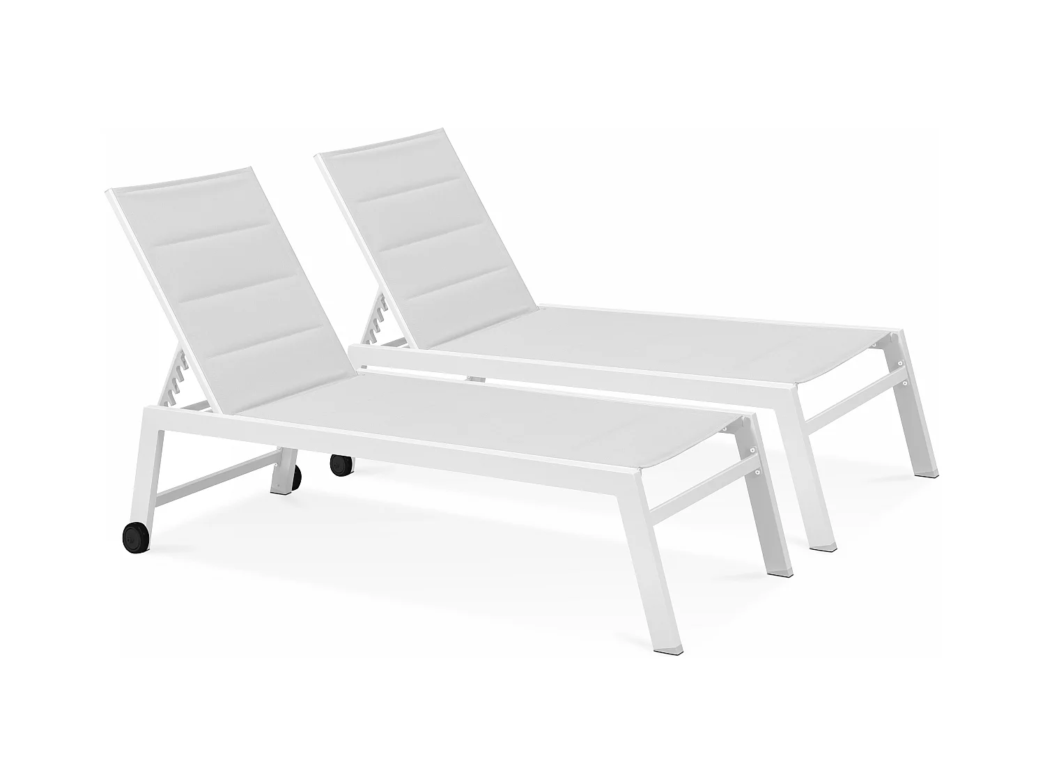 Lot de 2 bains de soleil en aluminium blanc - Nouméa
