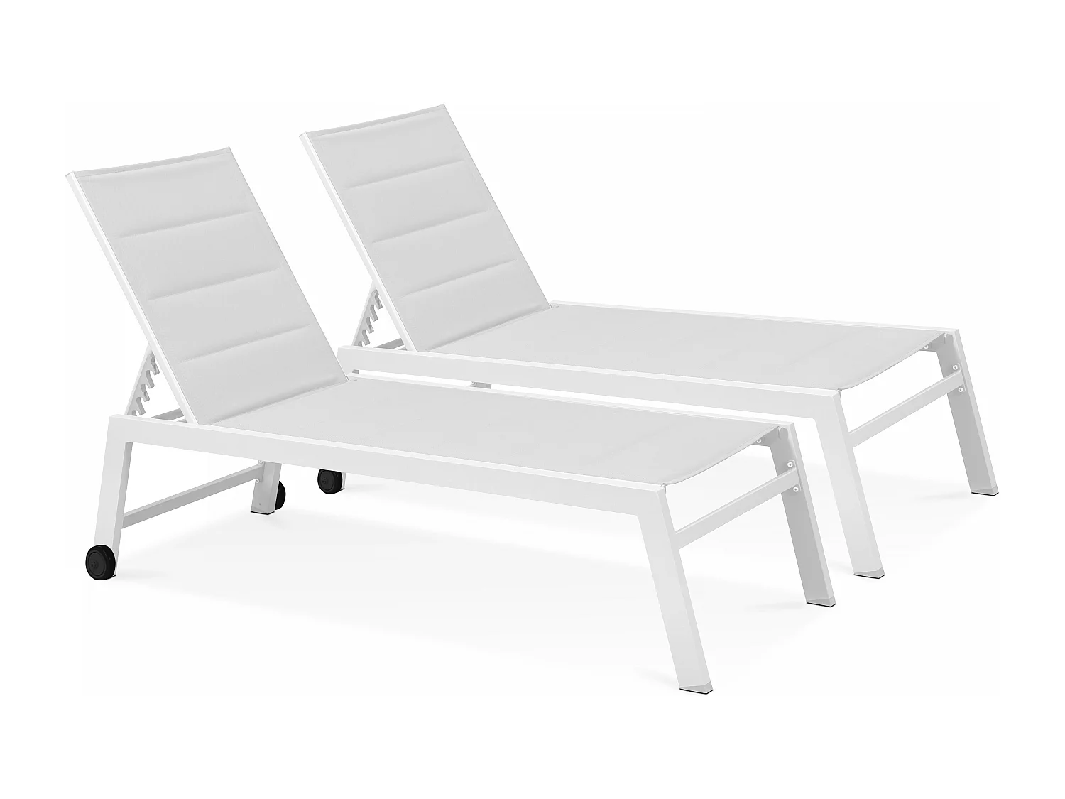 Lot de 2 bains de soleil en aluminium blanc - Nouméa