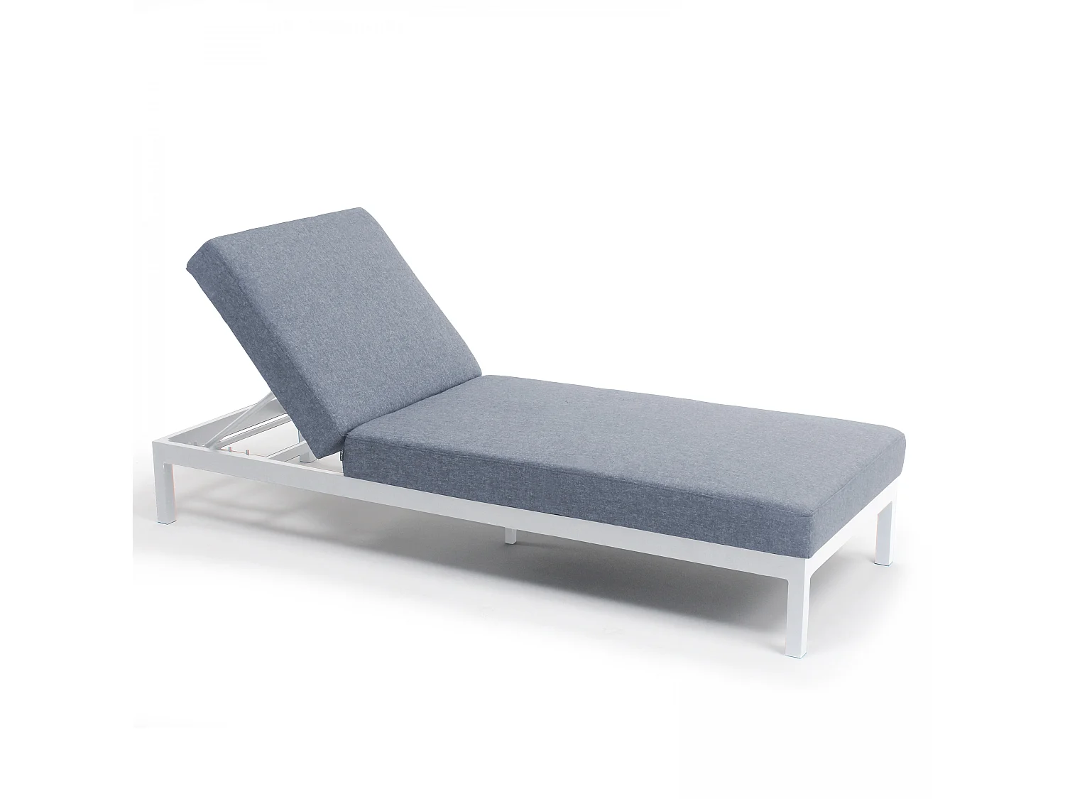 Lot de 2 bains de soleil avec tablettes en aluminium blanc - Galapagos