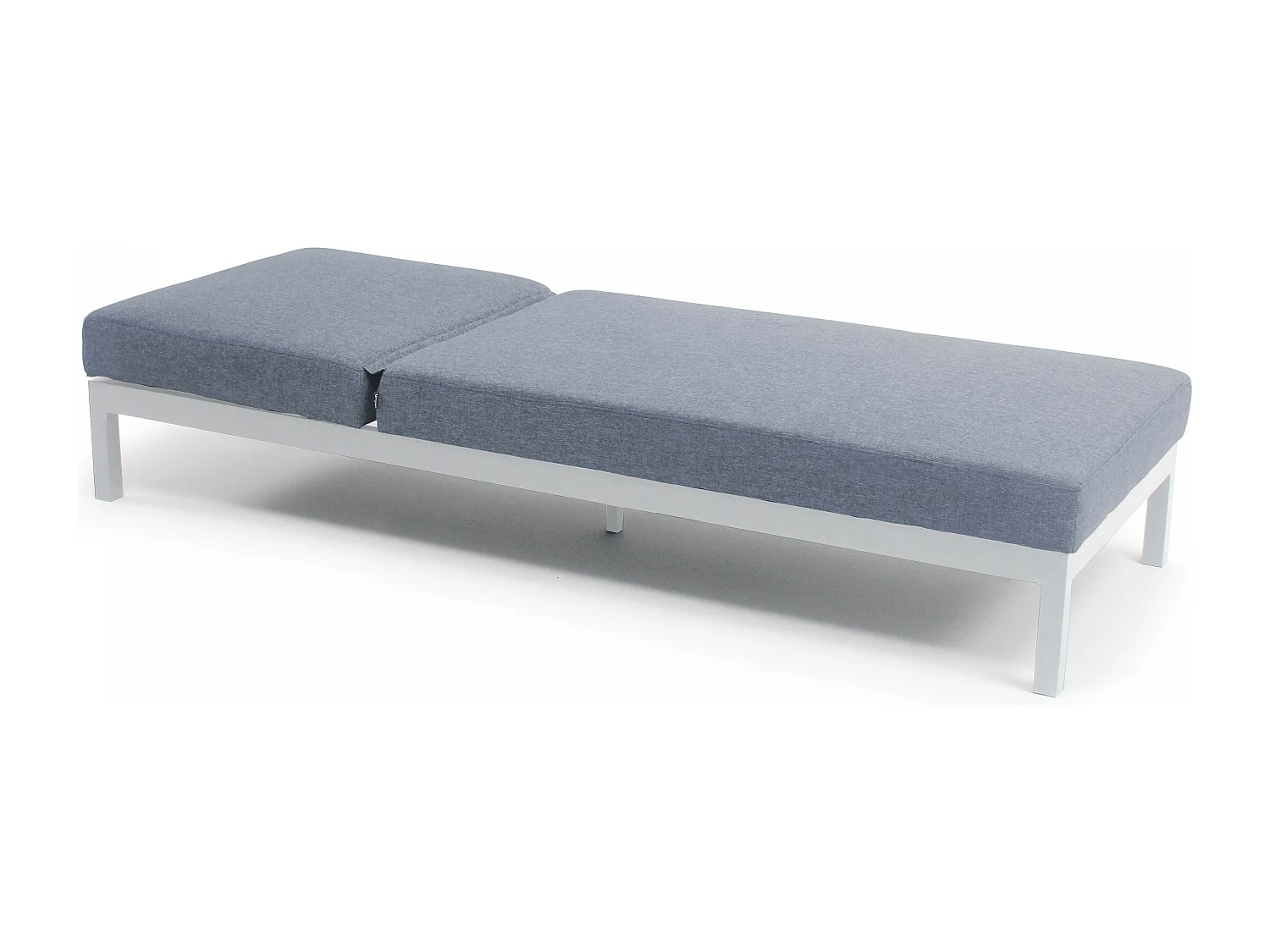 Lot de 2 bains de soleil avec tablettes en aluminium blanc - Galapagos