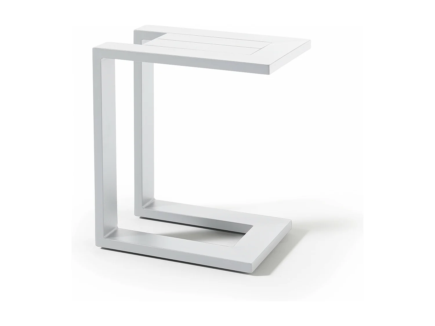 Lot de 2 bains de soleil avec tablettes en aluminium blanc - Galapagos