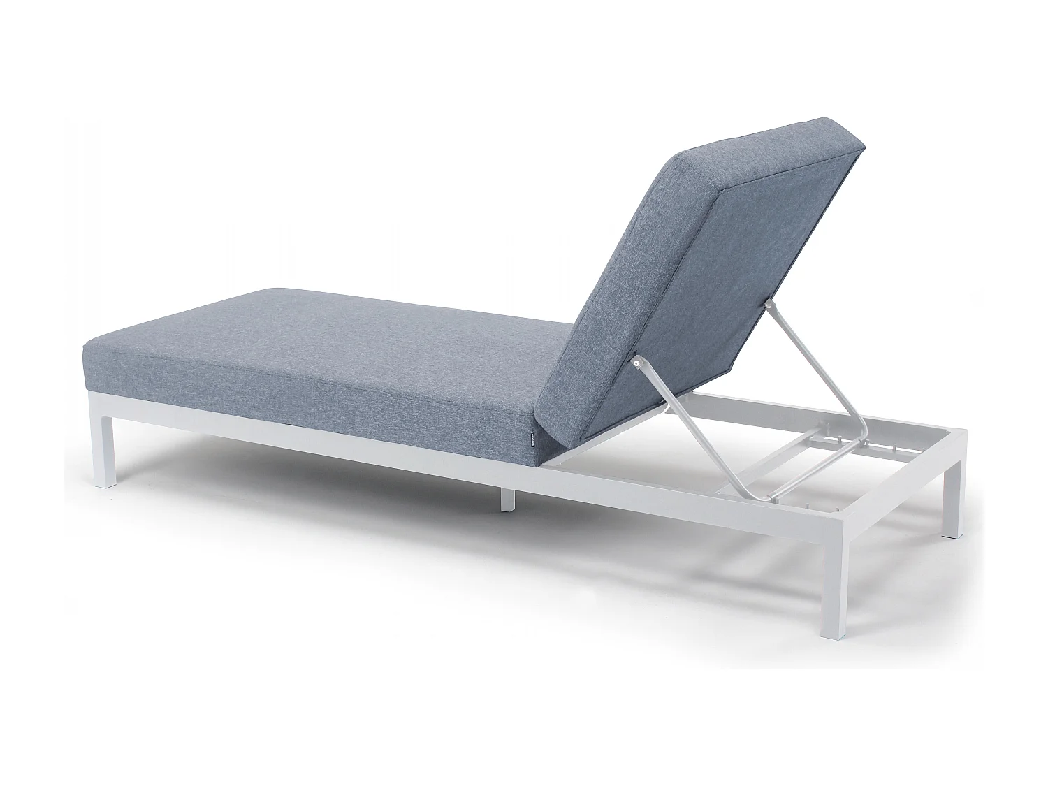 Lot de 2 bains de soleil avec tablettes en aluminium blanc - Galapagos