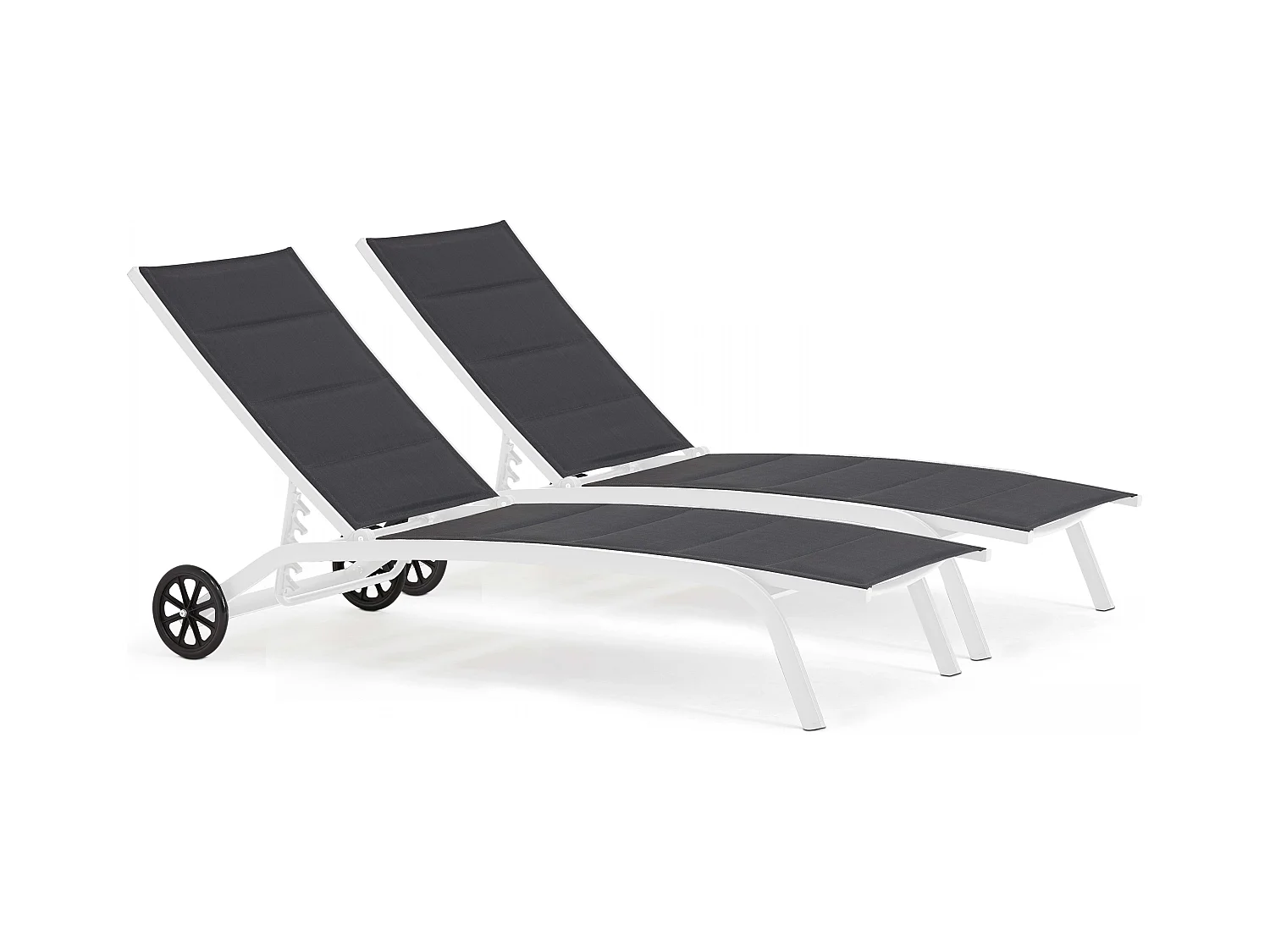 Lot de 2 bains de soleil en aluminium blanc - Santa Monica