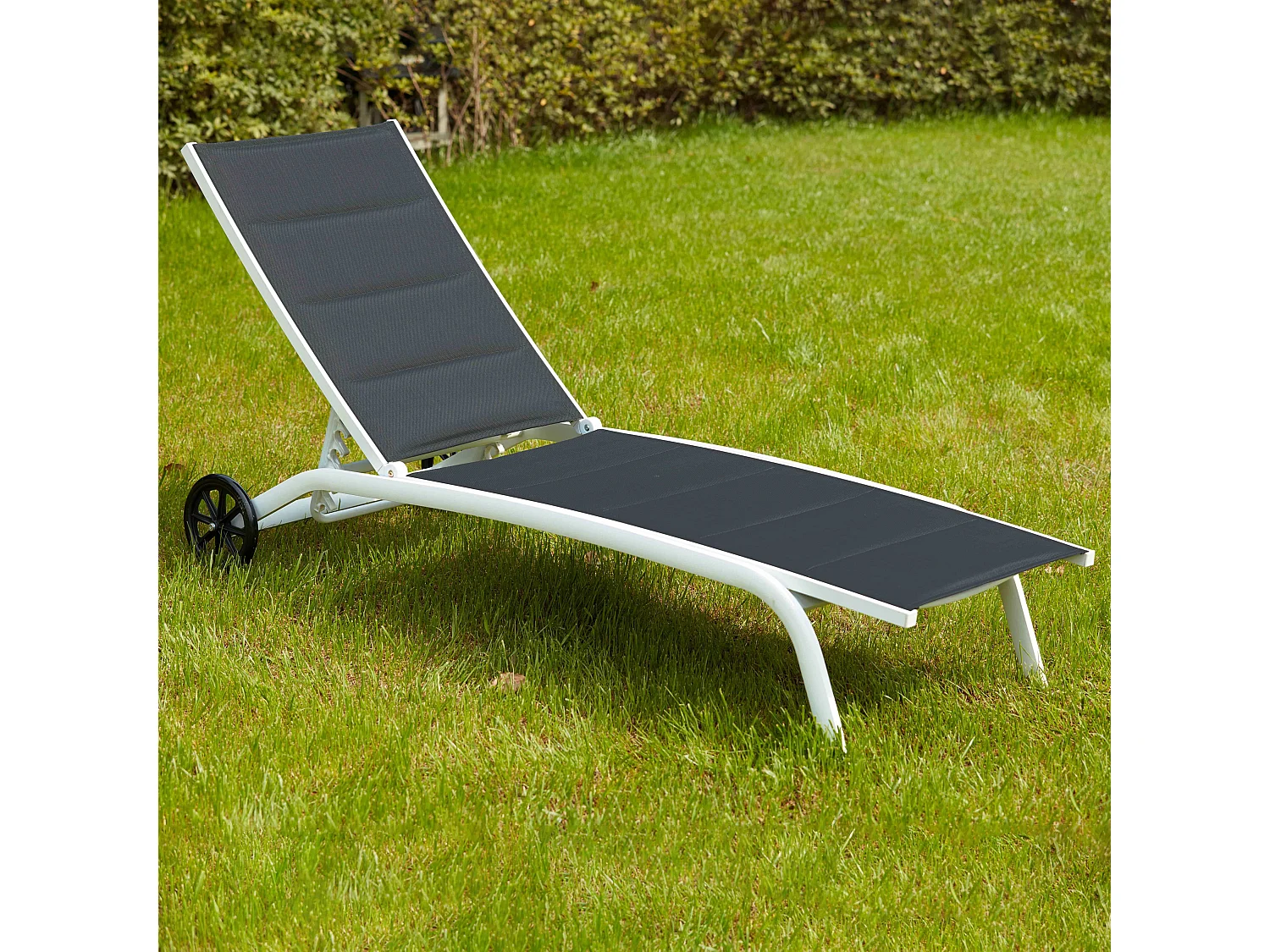 Lot de 2 bains de soleil en aluminium blanc - Santa Monica