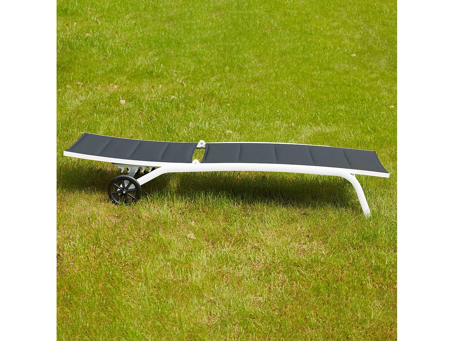 Lot de 2 bains de soleil en aluminium blanc - Santa Monica