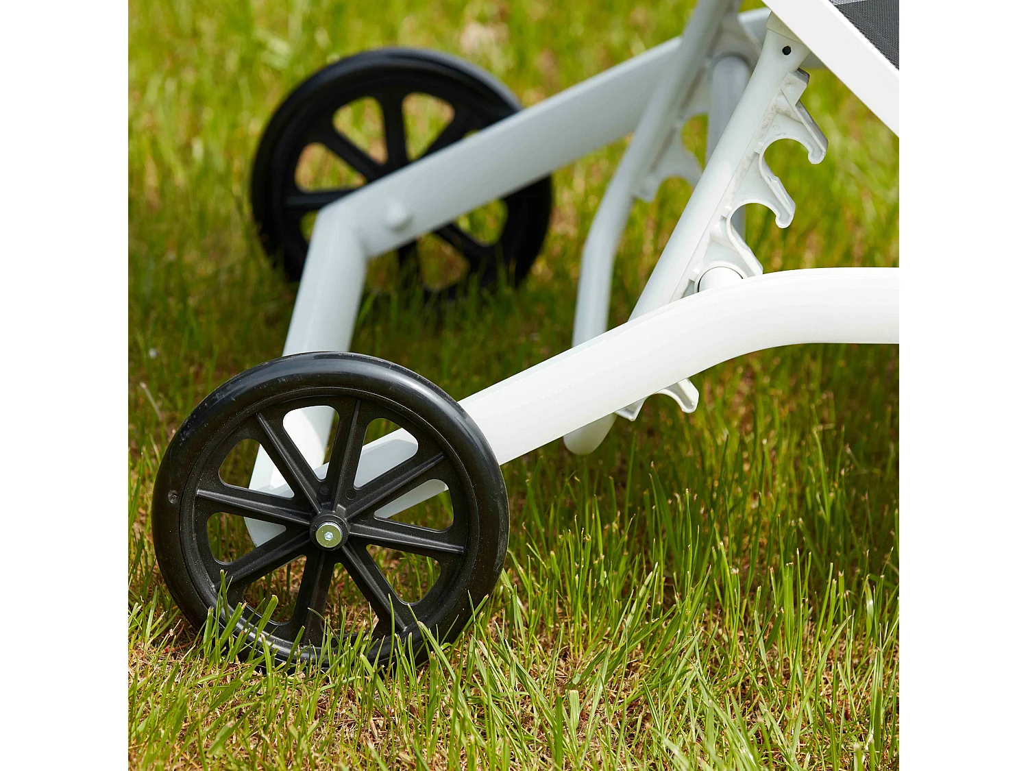 Lot de 2 bains de soleil en aluminium blanc - Santa Monica