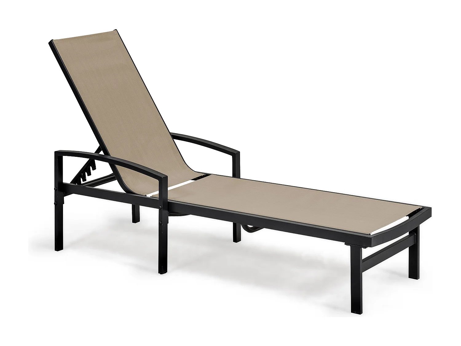 Lot de 2 bains de soleil en aluminium taupe - Oléron