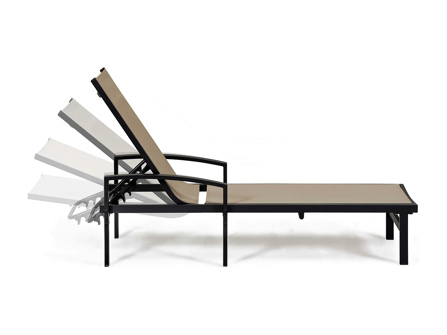 Lot de 2 bains de soleil en aluminium taupe - Oléron