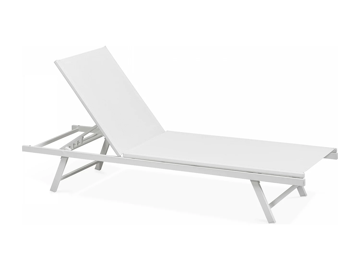 Lot de 2 bains de soleil en acier blanc - Tahiti