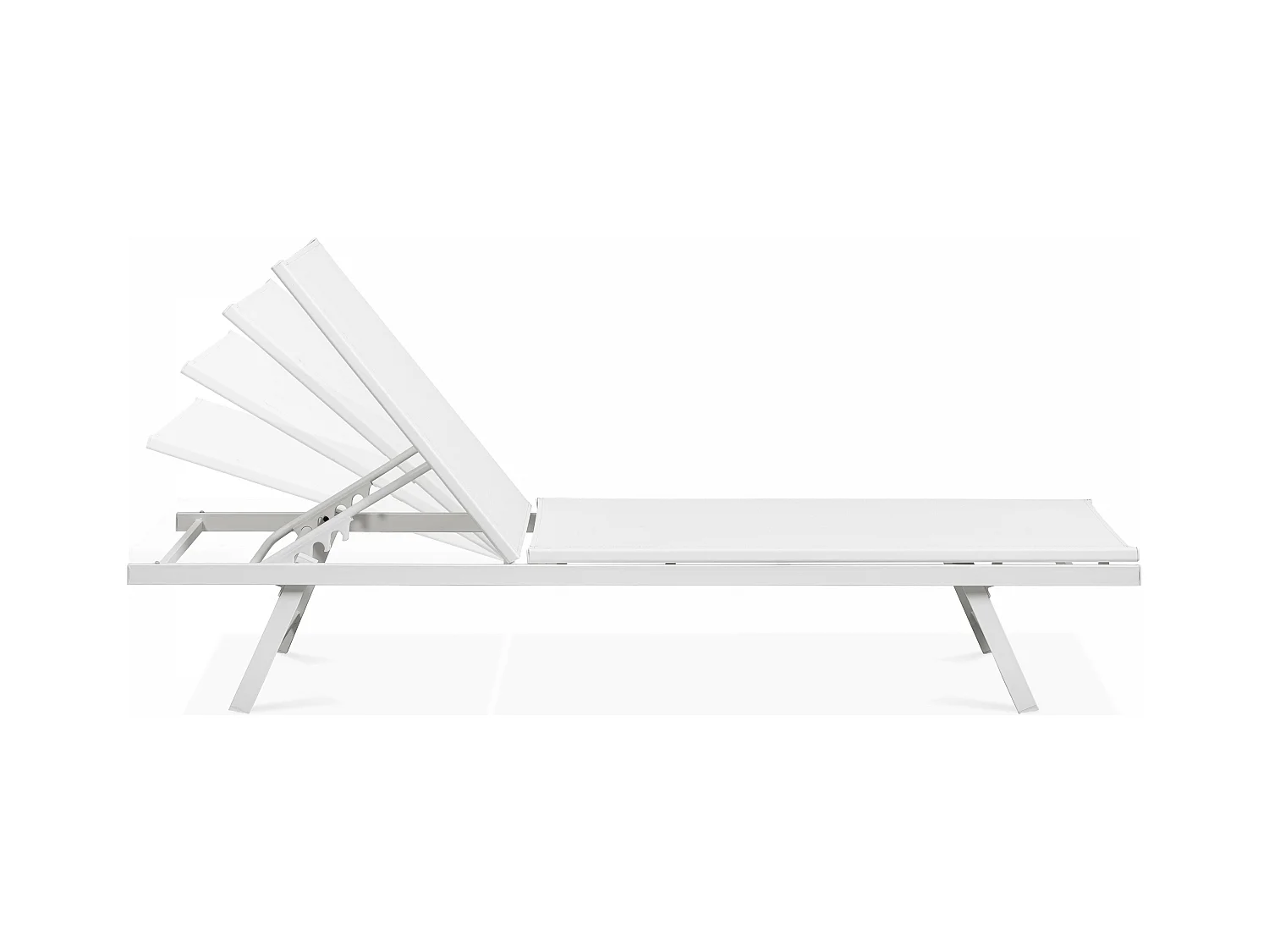 Lot de 2 bains de soleil en acier blanc - Tahiti