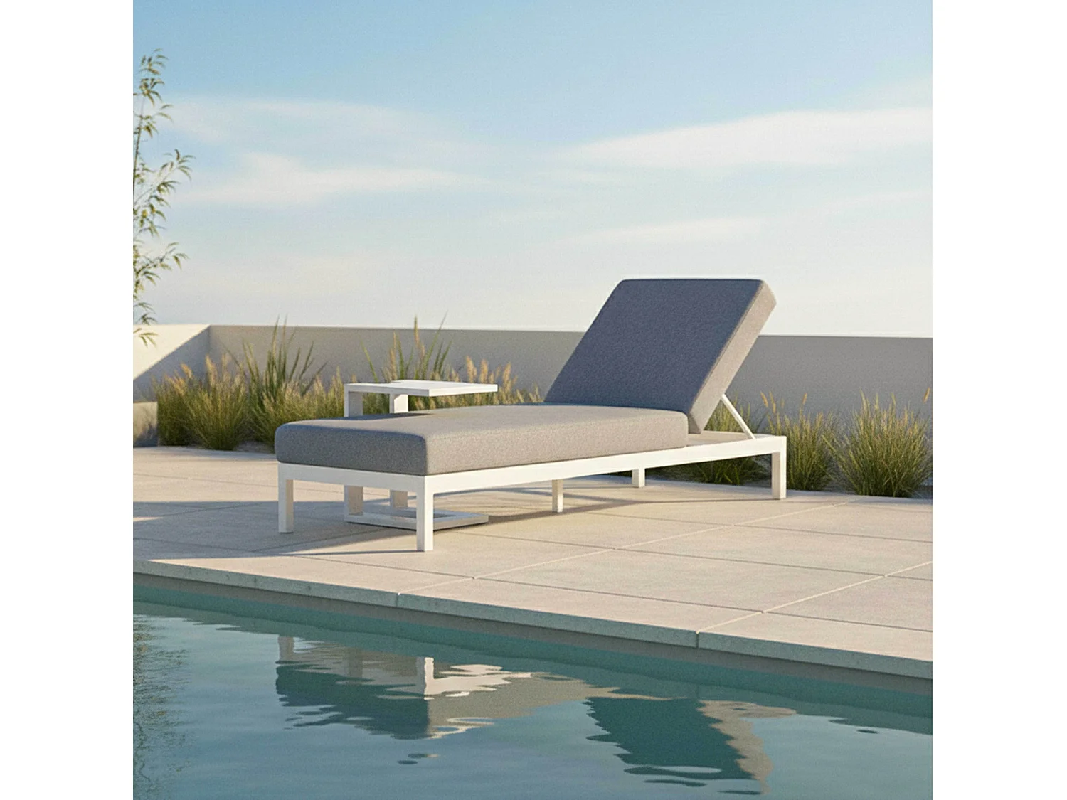 Ligstoelset met wit tafelblad