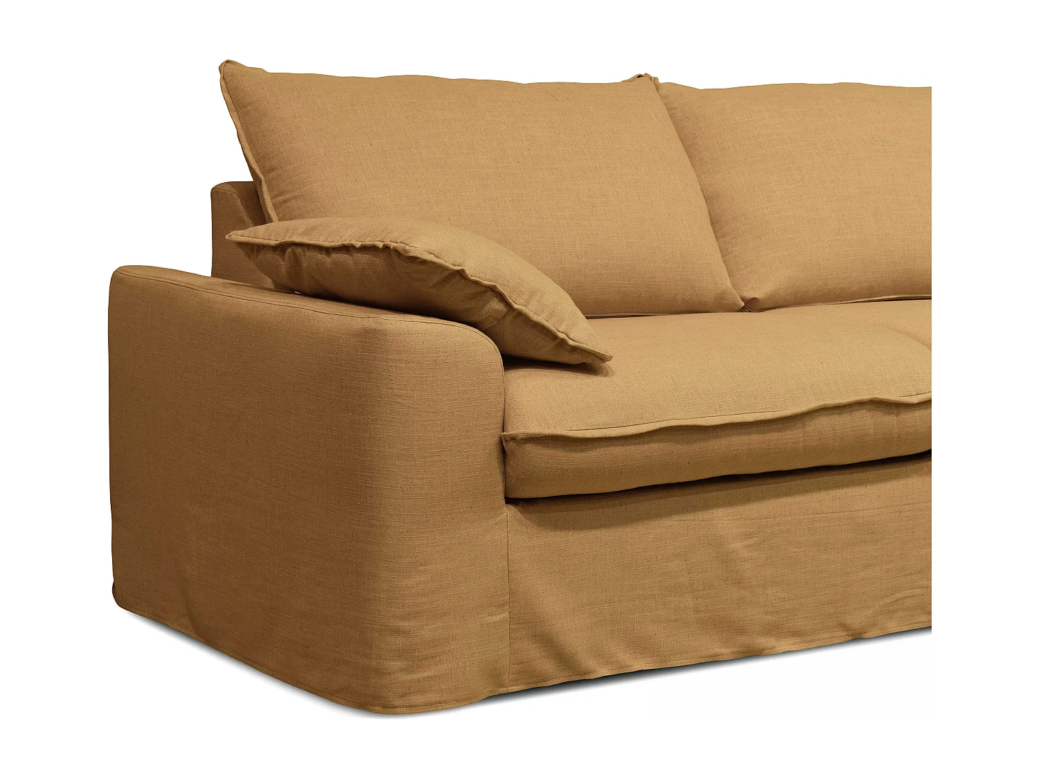 Canapé convertible en tissu 3 places ocre