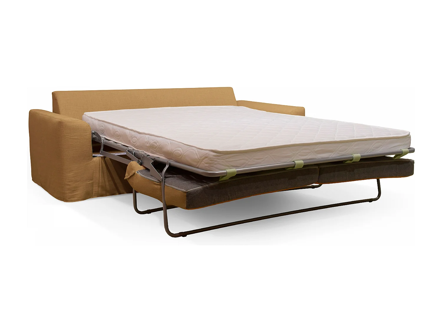 Canapé convertible en tissu 3 places ocre L 205 cm
