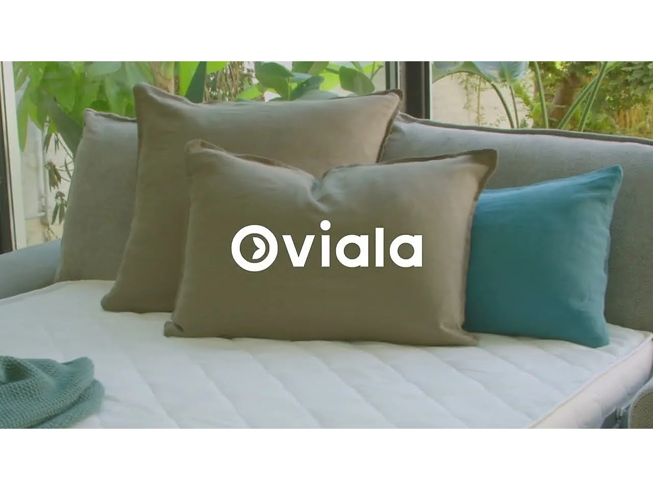 Canapé convertible en tissu chiné 3 places gris clair