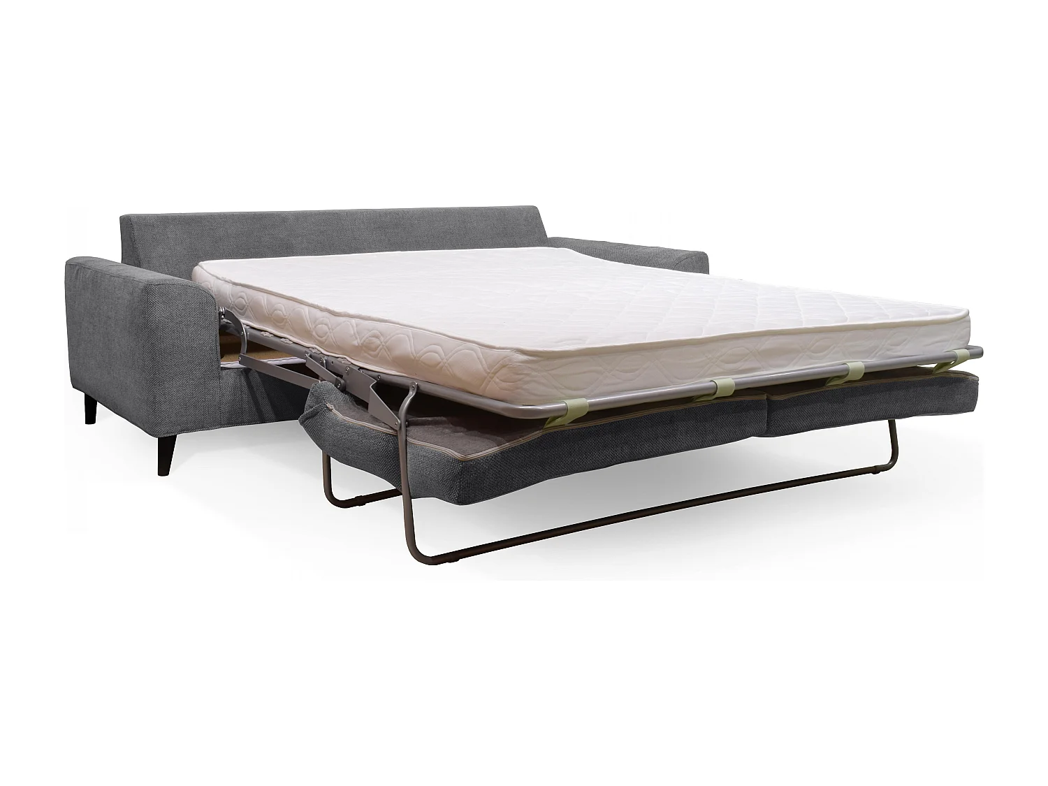 Canapé convertible en tissu chiné 3 places gris clair