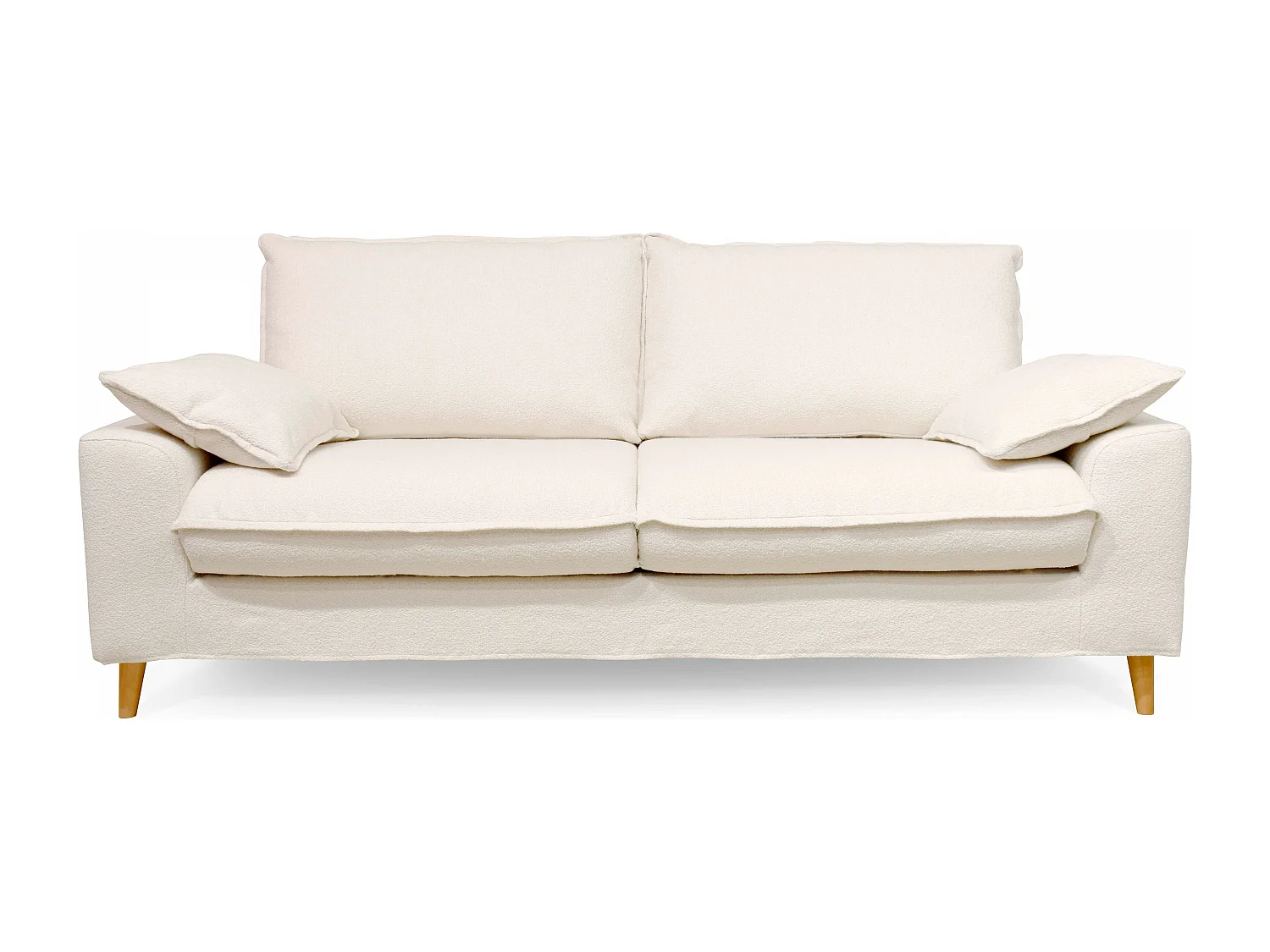 Canapé convertible tissu bouclette 3 places blanc