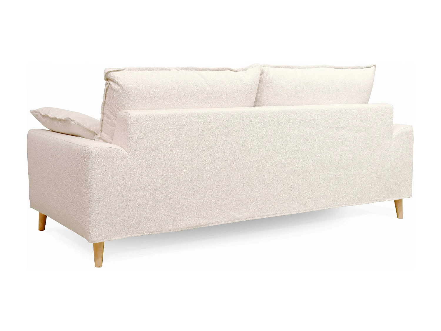 Canapé convertible tissu bouclette 3 places blanc