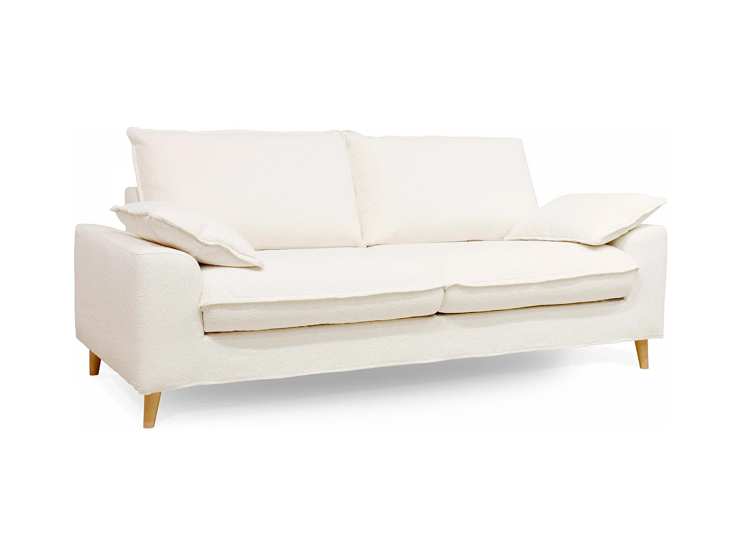 Canapé convertible tissu bouclette 3 places blanc