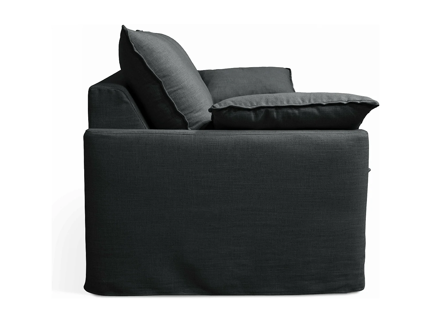 Canapé convertible en tissu 3 places gris L 205 cm