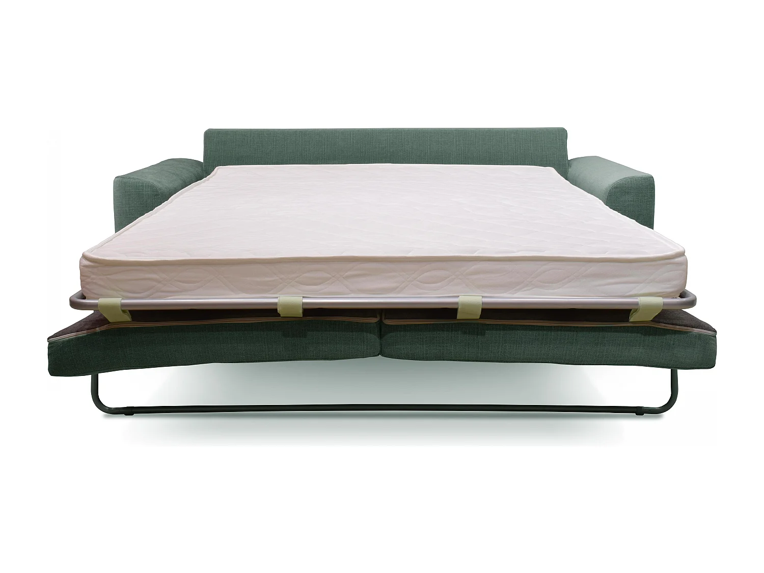Canapé convertible en tissu texturé 3 places vert gris