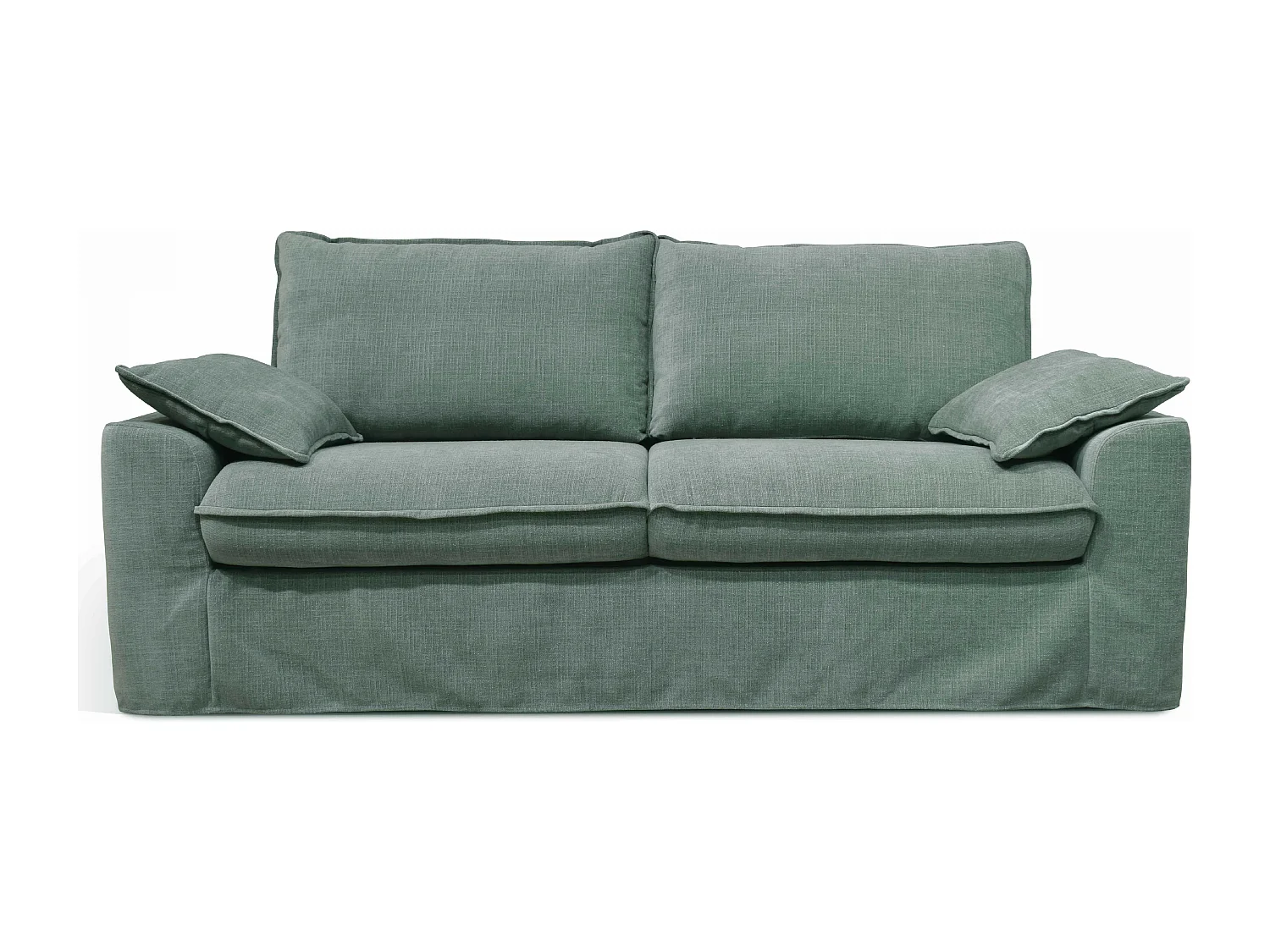 Canapé convertible en tissu texturé 3 places vert gris