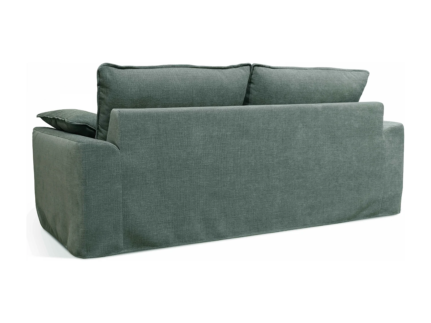 Canapé convertible en tissu texturé 3 places vert gris