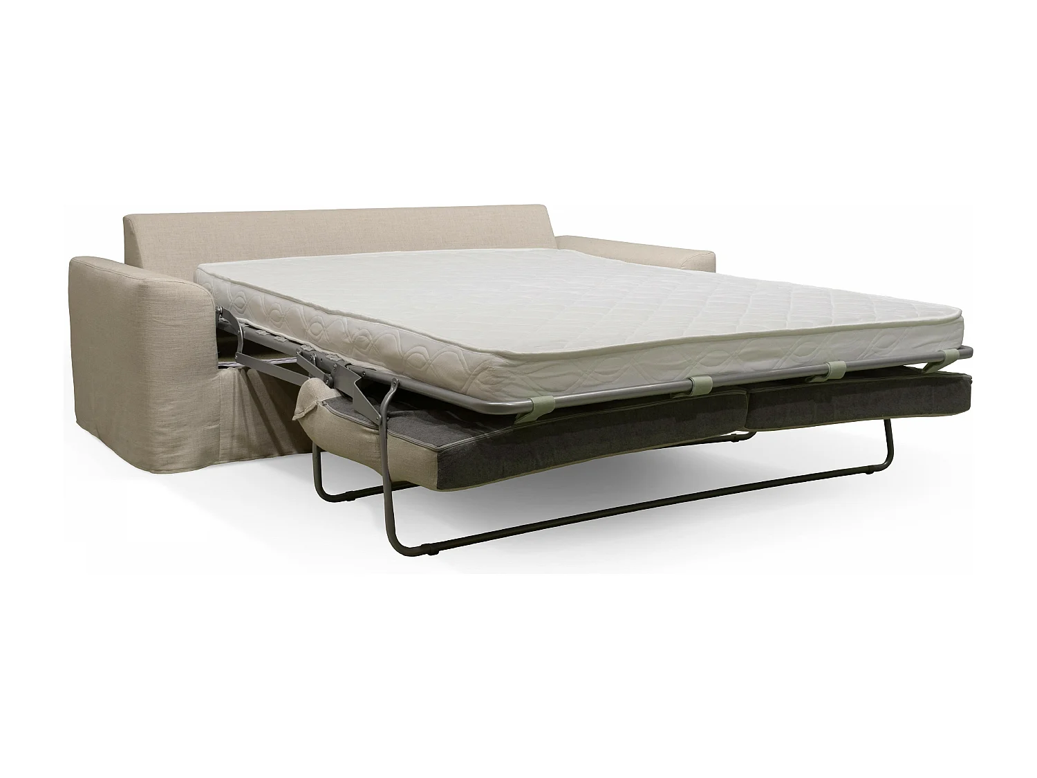 Canapé convertible en tissu 3 places beige