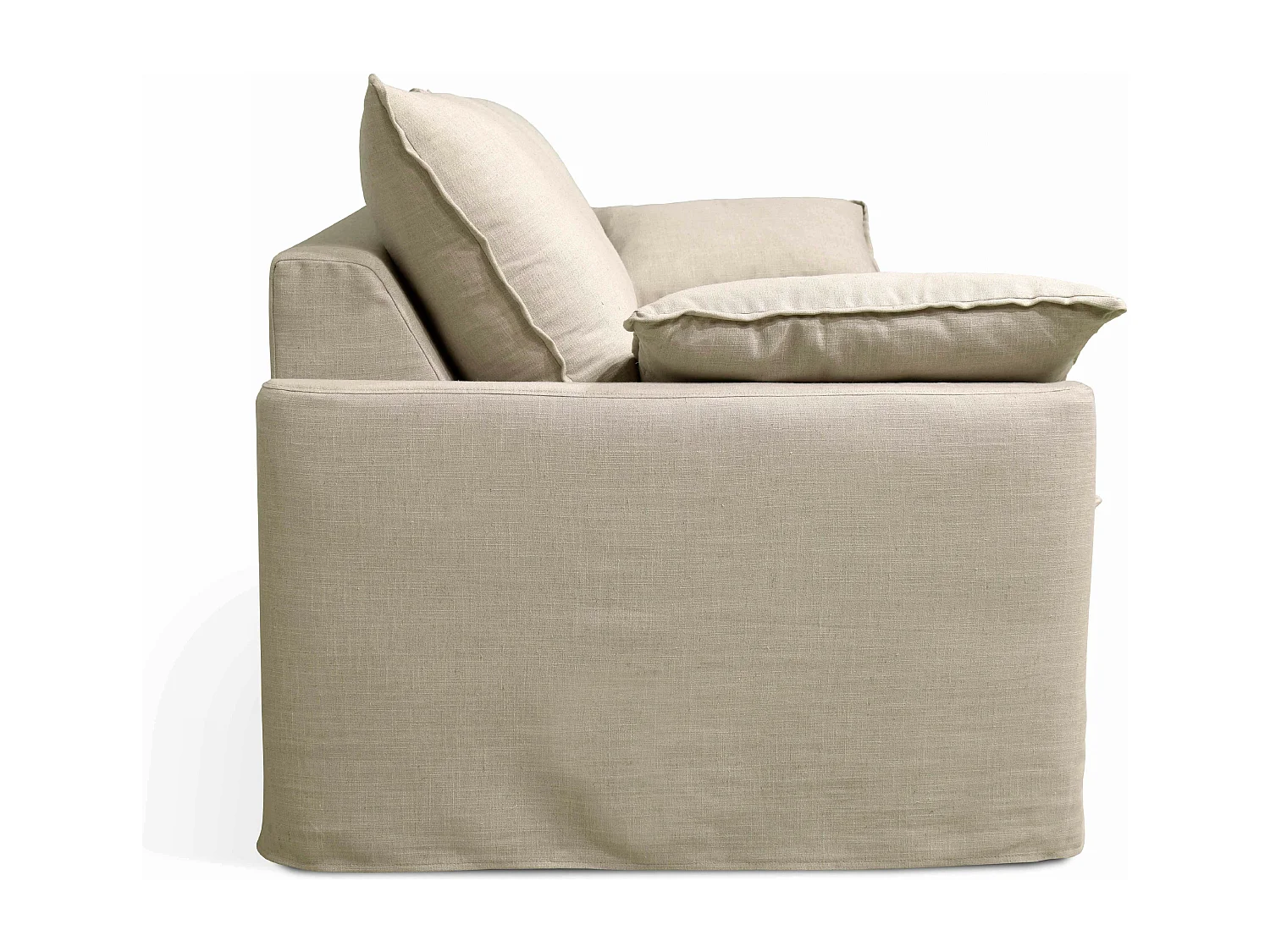 Canapé convertible en tissu 3 places beige