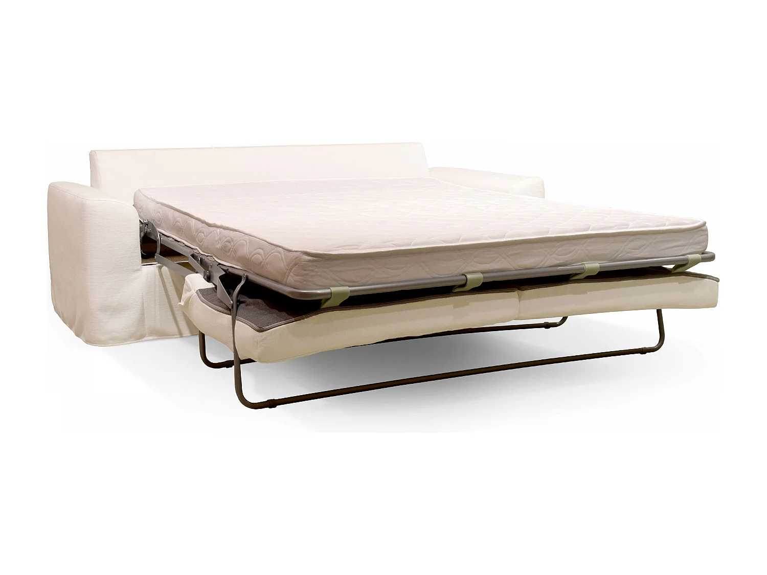 Canapé convertible en tissu texturé 3 places blanc