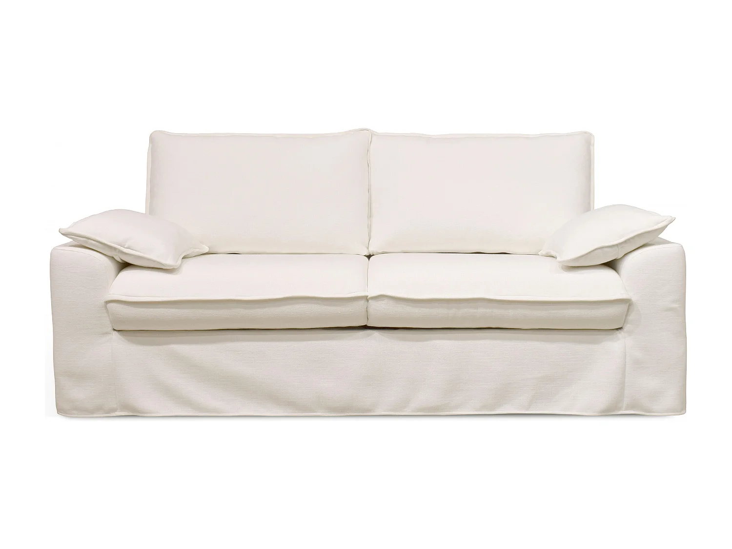 Canapé convertible en tissu texturé 3 places blanc L 205 cm
