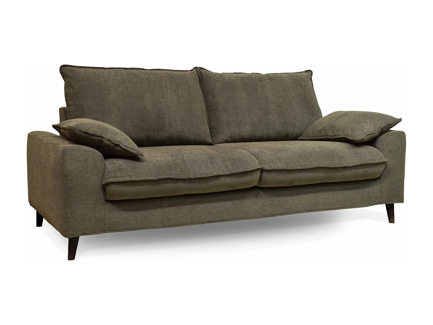 Canapé convertible en tissu chiné 3 places vert kaki