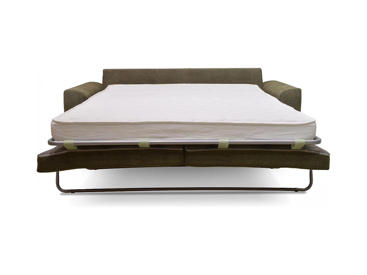 Canapé convertible en tissu chiné 3 places vert kaki