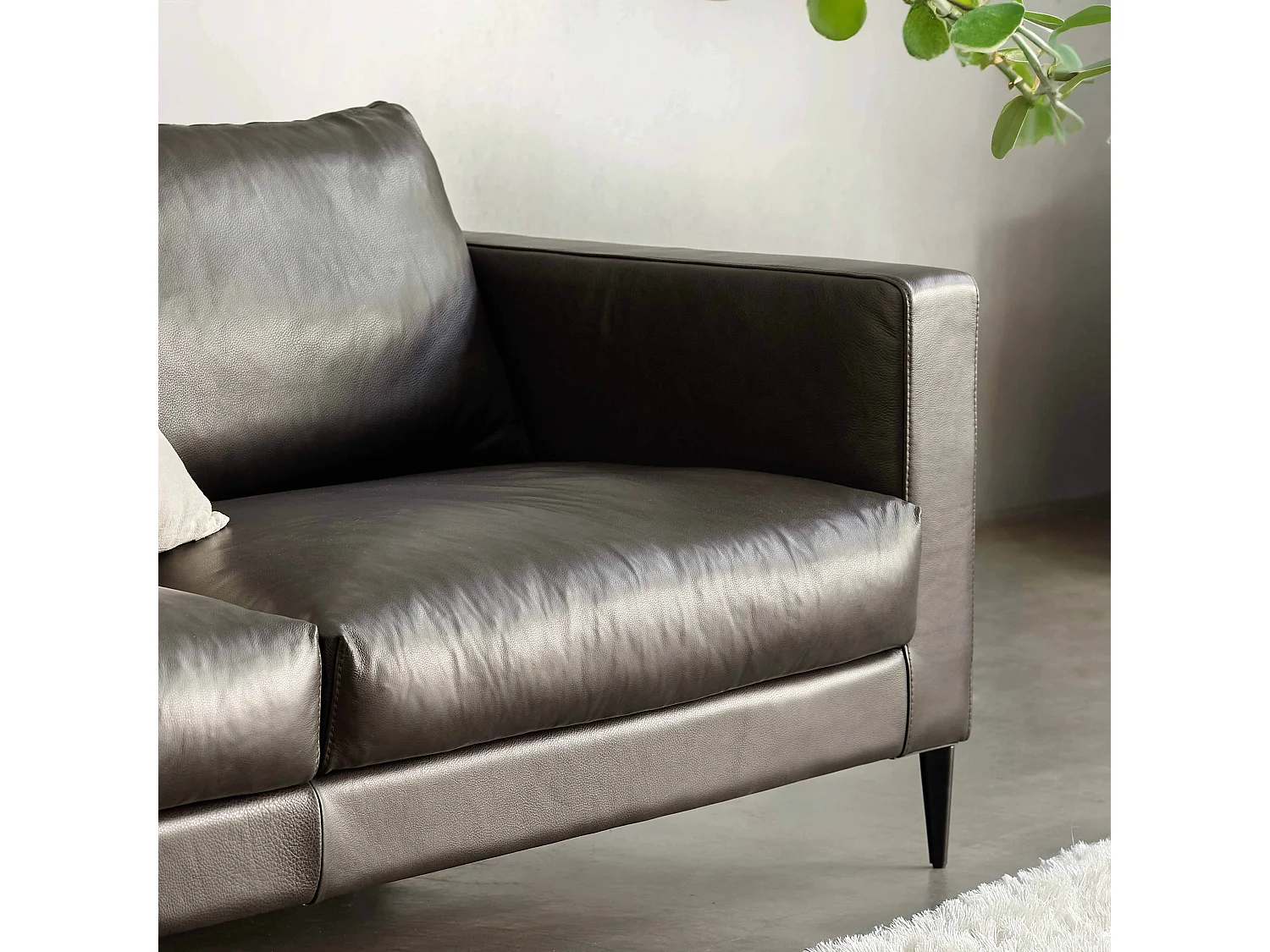 Canapé en cuir 3 places noir