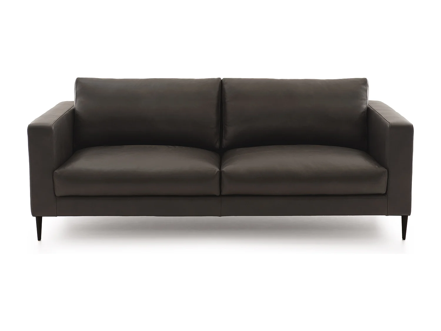 Leren bankstel, 3-zits, zwart L 220 cm