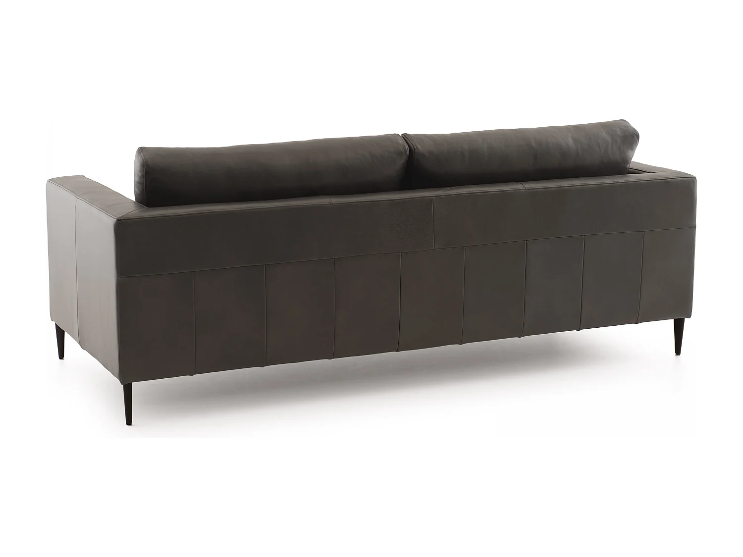 Leren bankstel, 3-zits, zwart L 220 cm