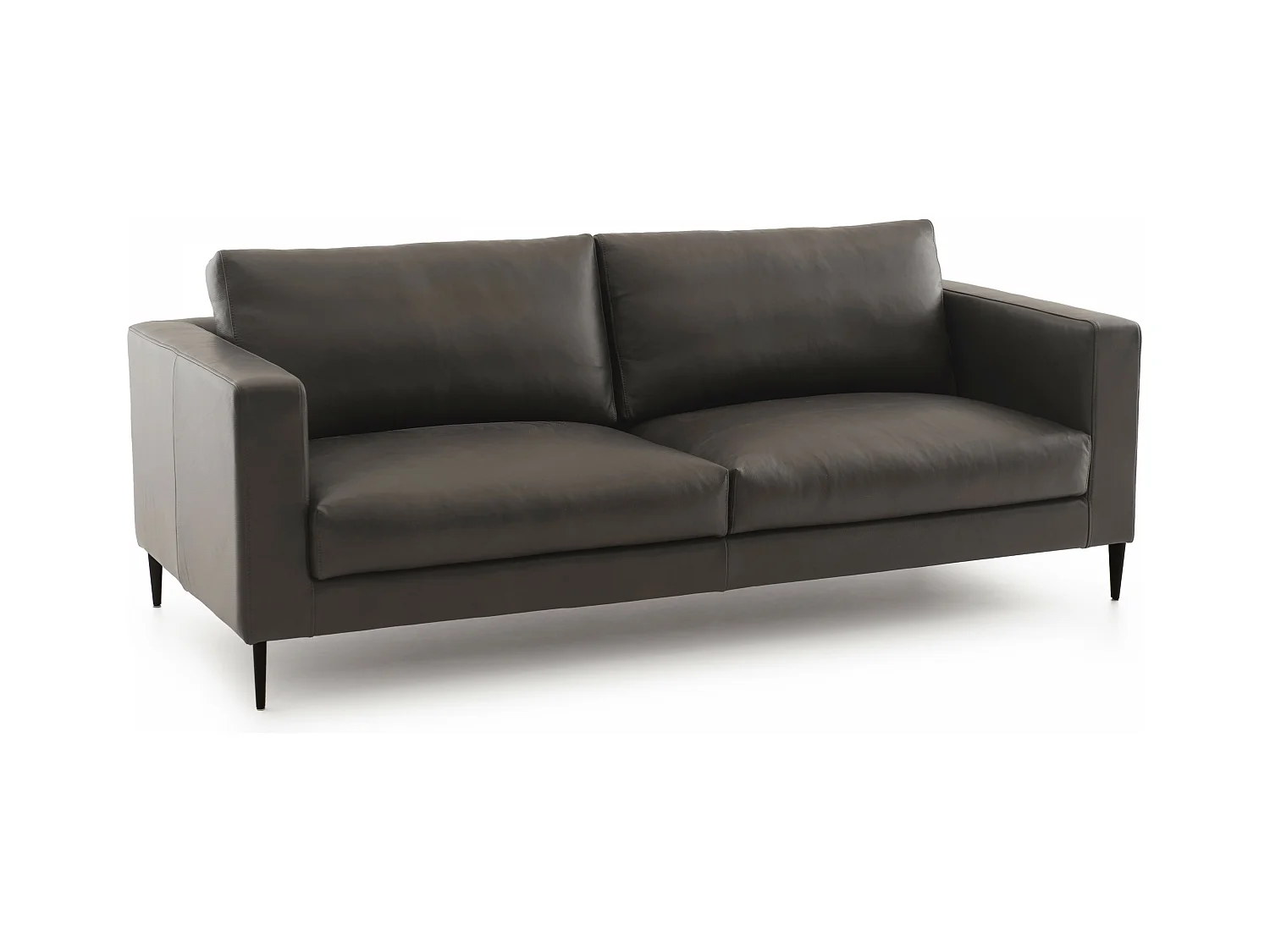 Canapé en cuir 3 places noir