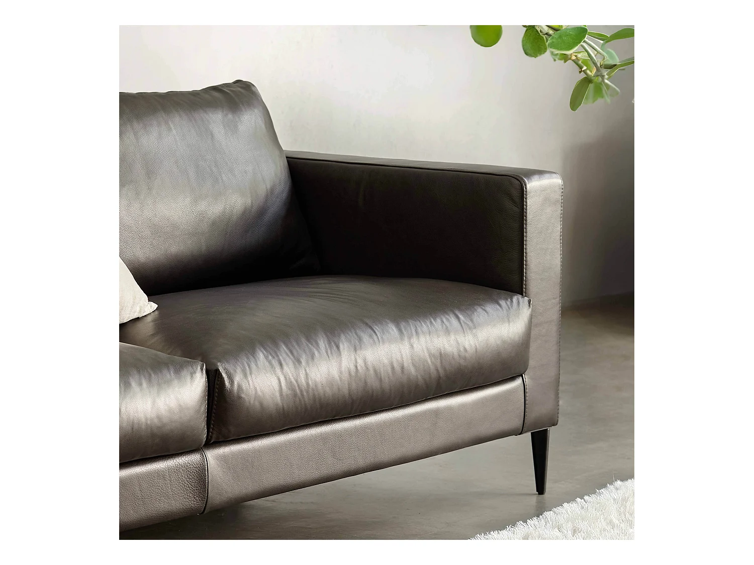 Canapé en cuir 3 places noir