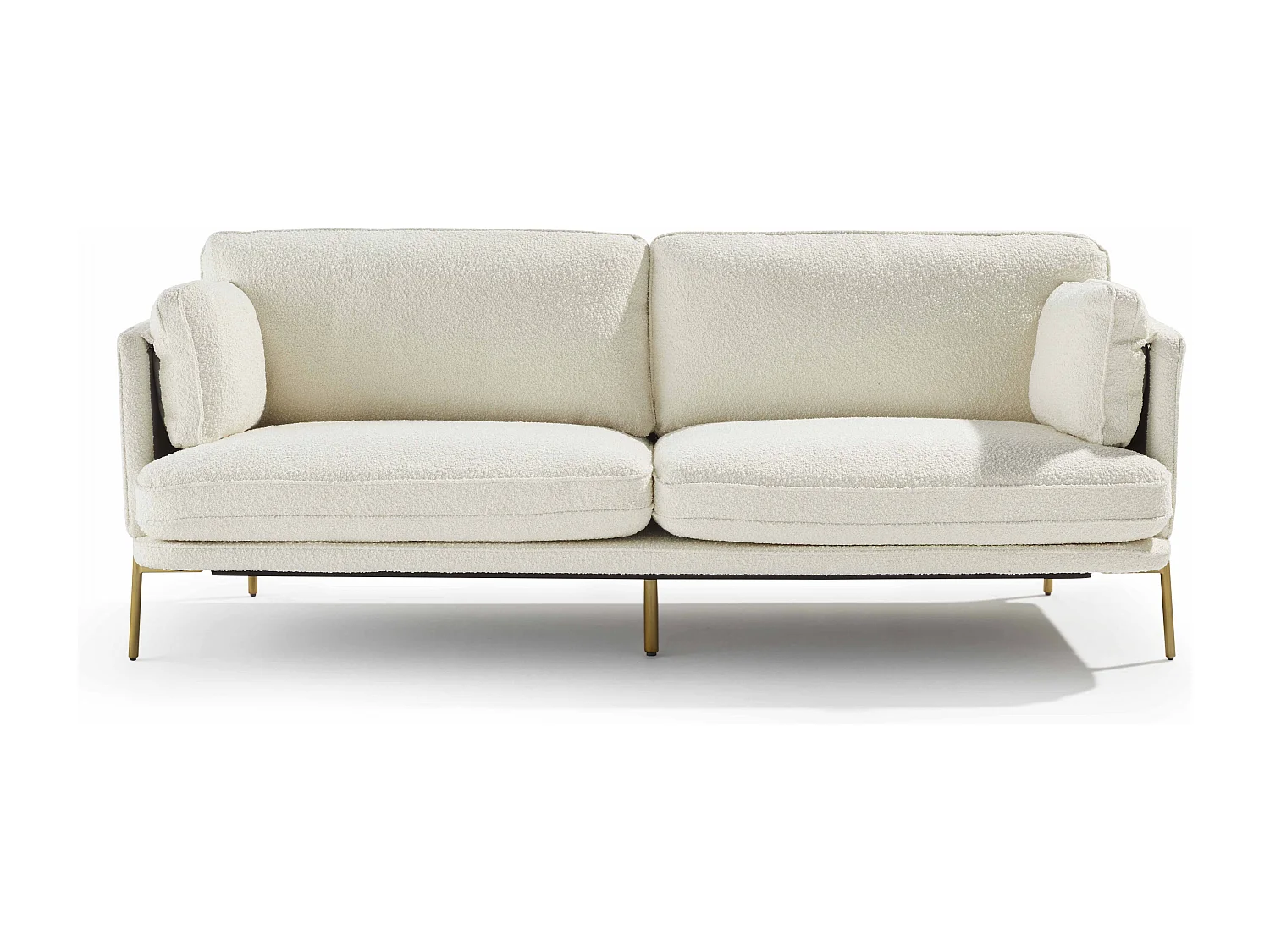 Canapé en tissu bouclette 3 places ecru